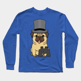 Pug dog ready for the races Long Sleeve T-Shirt